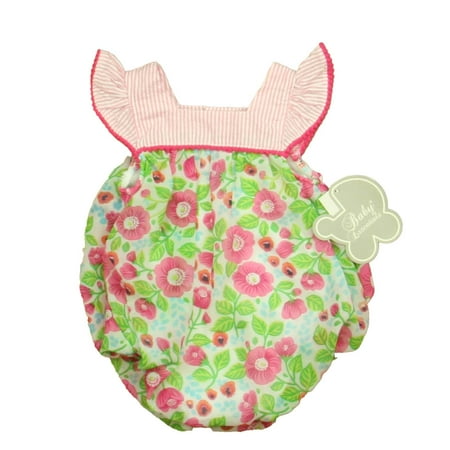 

Pre-owned Baby Essentials Girls Pink | Green Romper size: 6 Months
