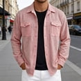 thumbnail image 2 of JAJAHO Mens Long Sleeve Button Up Shirts Jacquard Casual Pocket Comfortable Collared Solid Color Business Work Shirt Trendy Tops, 2 of 4