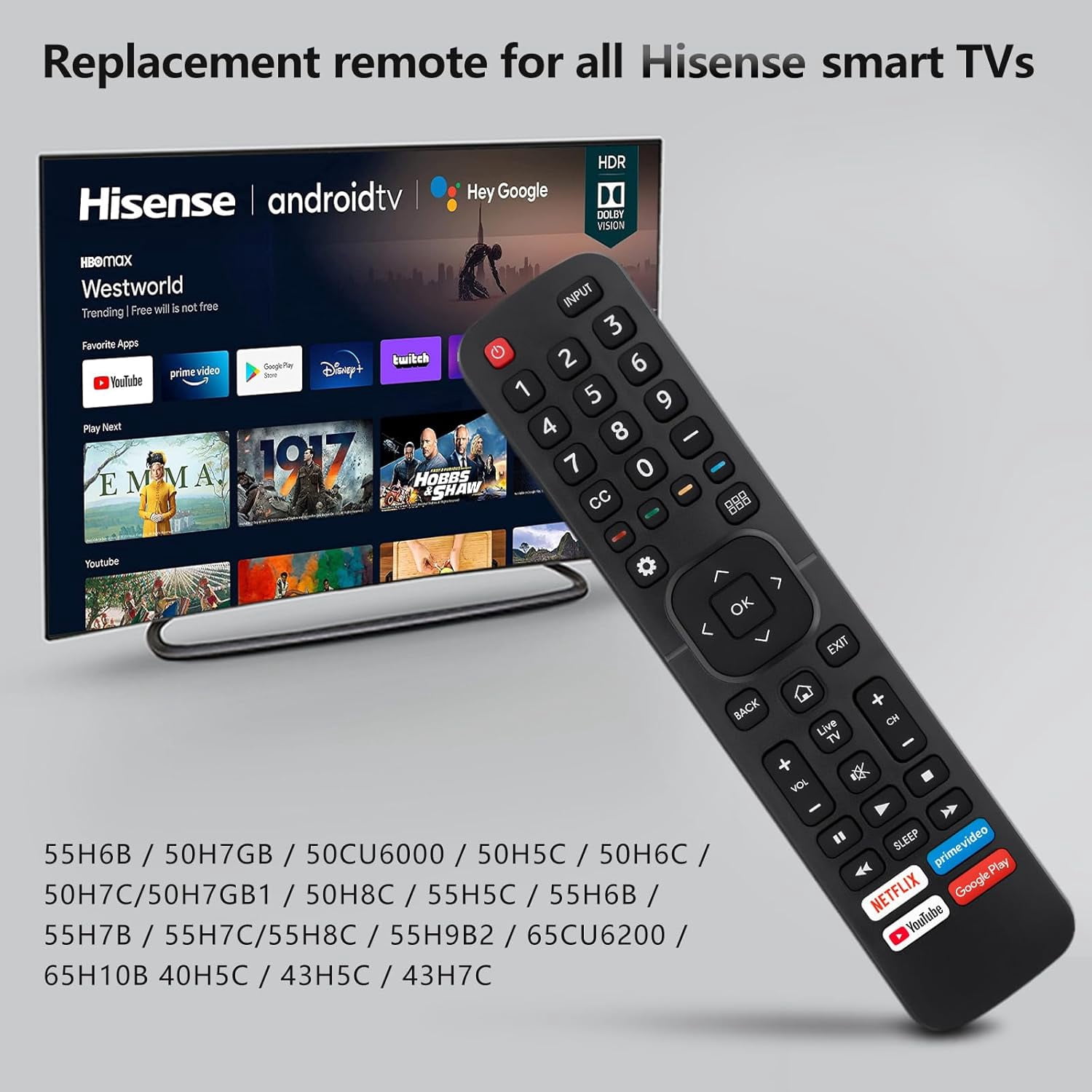for Hisense-TV-Remote Replacement, Universal Remote Control for Hisense Smart TVs