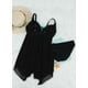 thumbnail image 5 of Traje de baño tankini de dos piezas con estampado de malla y control de abdomen para mujer, 5 of 7