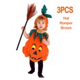 thumbnail image 3 of Disfraz de calabaza para Halloween, Pelele con sombrero y zapatos para niño pequeño, mono de una pieza para bebé, conjunto de ropa de Carnaval para Cosplay, 1-10T, 3 of 5