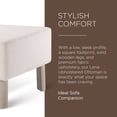 thumbnail image 7 of Open Box Maven Lane Lena Contemporary Upholstered Ottoman with Refined White Wood Finish, 7 of 7