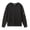 Black, variant on Womens Solid Color Crew Neck Long Sleeve Pullover Sweatshirt, Sleeve Zip Pocket and Button Cargo Pocket Fleece Pullover, Soft Ribbed Cuff Crewneck Sweatshirt Women for Fall Winter Daily Black