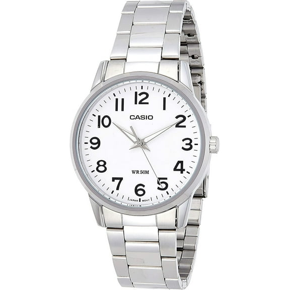 Casio Men's Enticer Quartz White Dial Stainless Steel Analog Watch MTP1303D-7BV