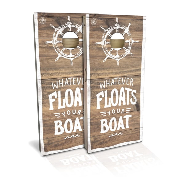 Skip's Garage | Whatever Floats Your Boat Cornhole Board Set | Includes Boards & Bags | Choose Your Size & Accessories