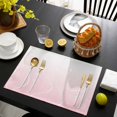 thumbnail image 3 of Pink Geometric Placemats Set of 4, Modern White Stripe Abstract Distortion Art Placemats for Dining Table, Place Mats for Kitchen Tabletop, Waterproof Wipeable Dining Table Mats Set, 3 of 9
