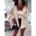 thumbnail image 3 of Womens Oversized Cardigan Sweaters 2025 Fall Long Lantern Sleeve Knit Open Front Light-Weight Sweater  S, 3 of 4