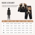 thumbnail image 4 of KLL Urban Bear With Headphones Print Women's Long Sleeve Pajamas with Pants Sleepwear Loungewear 2 Set-XX-Large, 4 of 8