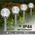 thumbnail image 5 of 4 Pack Solar Lights Outdoor, Cracked Glass Ball Solar Garden Lights, Decorative LED Landscape Light for Patio Pathway Decor, White, 5 of 8