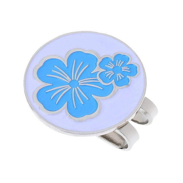 jinwen Golf Hat Clip Detachable Golf Ball Marker Clip Blue Flower