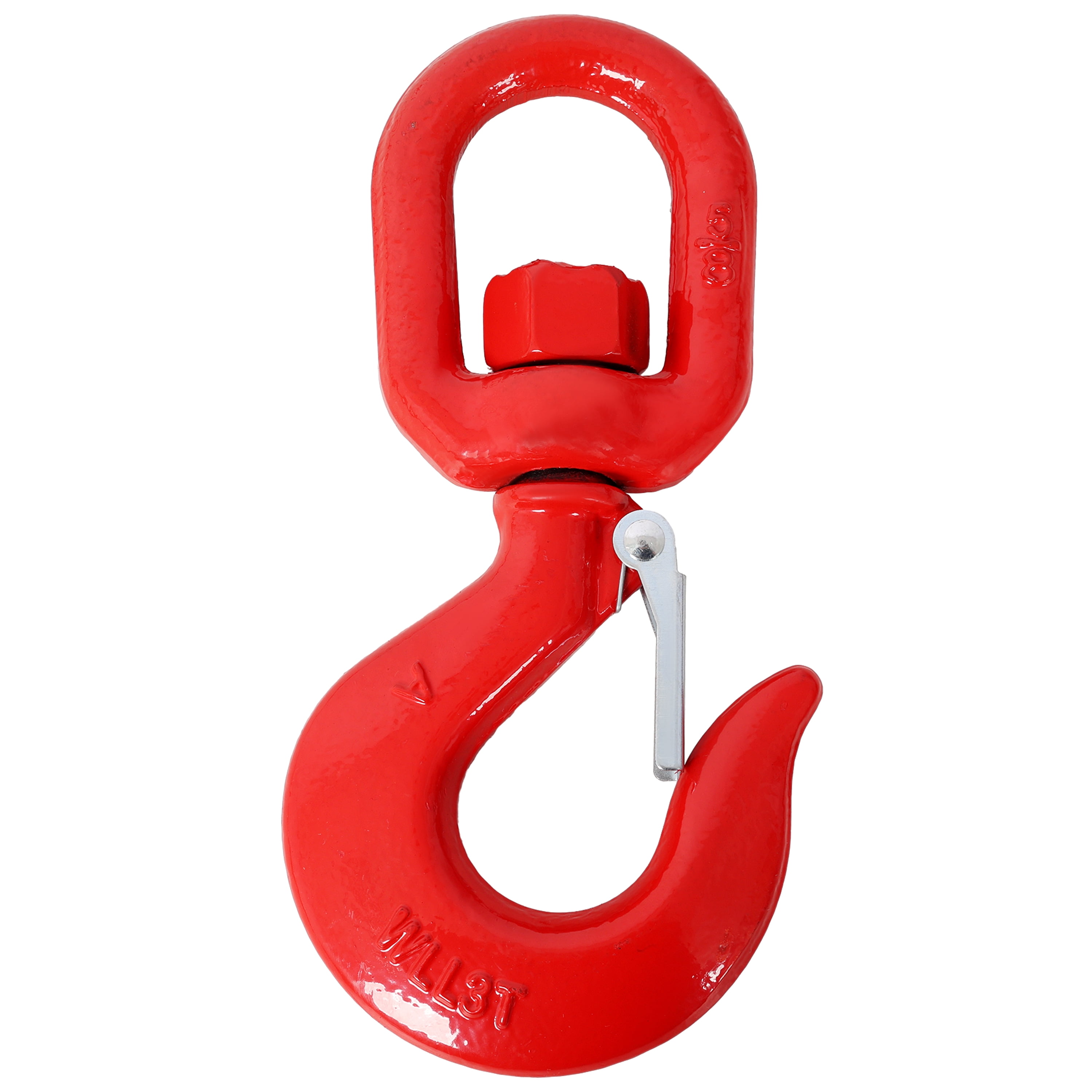 Heavy Duty Forklift Mobile Crane Attachment, 6600 LBS Load Capacity Fork Lifting Hoist with Safety Hook & Dual Large T-Bolts, Red Forklift Fork Mount Lifting Hook for Warehouse Material Handling