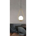 thumbnail image 2 of 1 Holder Modern Frosted Glass Globe Chandelier Raw Brass Mid Century Handmade, 2 of 3