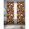 thumbnail image 2 of Watercolor Poppy Sheer Curtains 84 Inch Length 2 Panels Set Window Treatments, Spring Floral Daisy Tulips Botanical Vintage Rod Pocket Semi Curtains for Living Room/Bedroom/Kitchen, 104"W x 84"L, 2 of 7