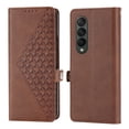 thumbnail image 2 of Case for Samsung Galaxy Z Fold 4 5G, Magnetic Matte Premium PU Leather Stand Flip Cover with Card Slots and Wallet, Shockproof and Full Body Protection Compatible with Z Fold 4 - Brown, 2 of 10