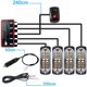 thumbnail image 3 of 4 piezas 20 luces estroboscópicas LED 12V 1 en 1 luz estroboscópica intermitente de emergencia para automóvil (luz amarilla), 3 of 5