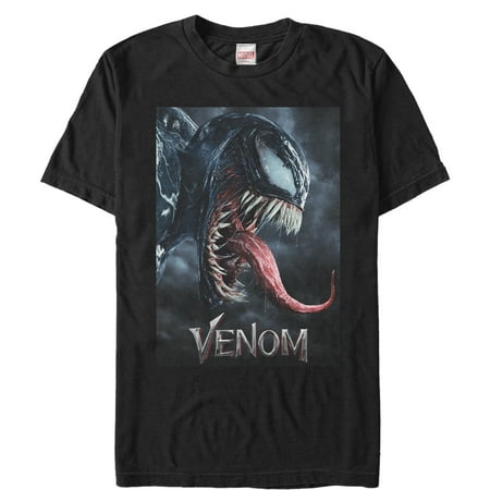 Men's Marvel Venom Film Tongue Portrait Graphic Tee Black 3X Large