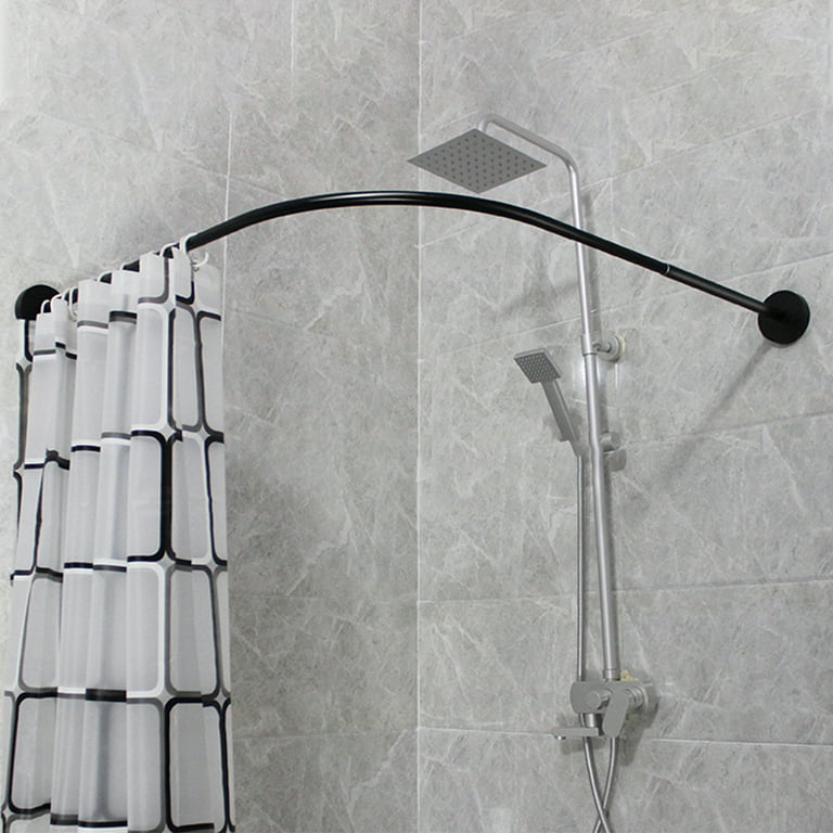 Adjustable Curved Shower Curtain Rod Clothes Hanger Clothes Drying Rack
