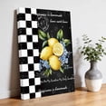 thumbnail image 3 of Canvas Wall Art Summer Lemon Canvas Art Print Farm Fruit Floral Leaf Black White Plaid Retro Pictures Wall Decor for Living Room Bedroom Artwork Decorations Stretched Framed Ready to Hang 11"x14", 3 of 9