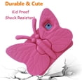 thumbnail image 4 of Cute Butterfly Kids Case for Apple iPad (A16) 11th Generation 11 Inch (2025), iPad 10th Generation 10.9 Inch (2022), 3D Cartoon EVA Foam Shockproof Stand Cover for Girls - Pink, 4 of 8