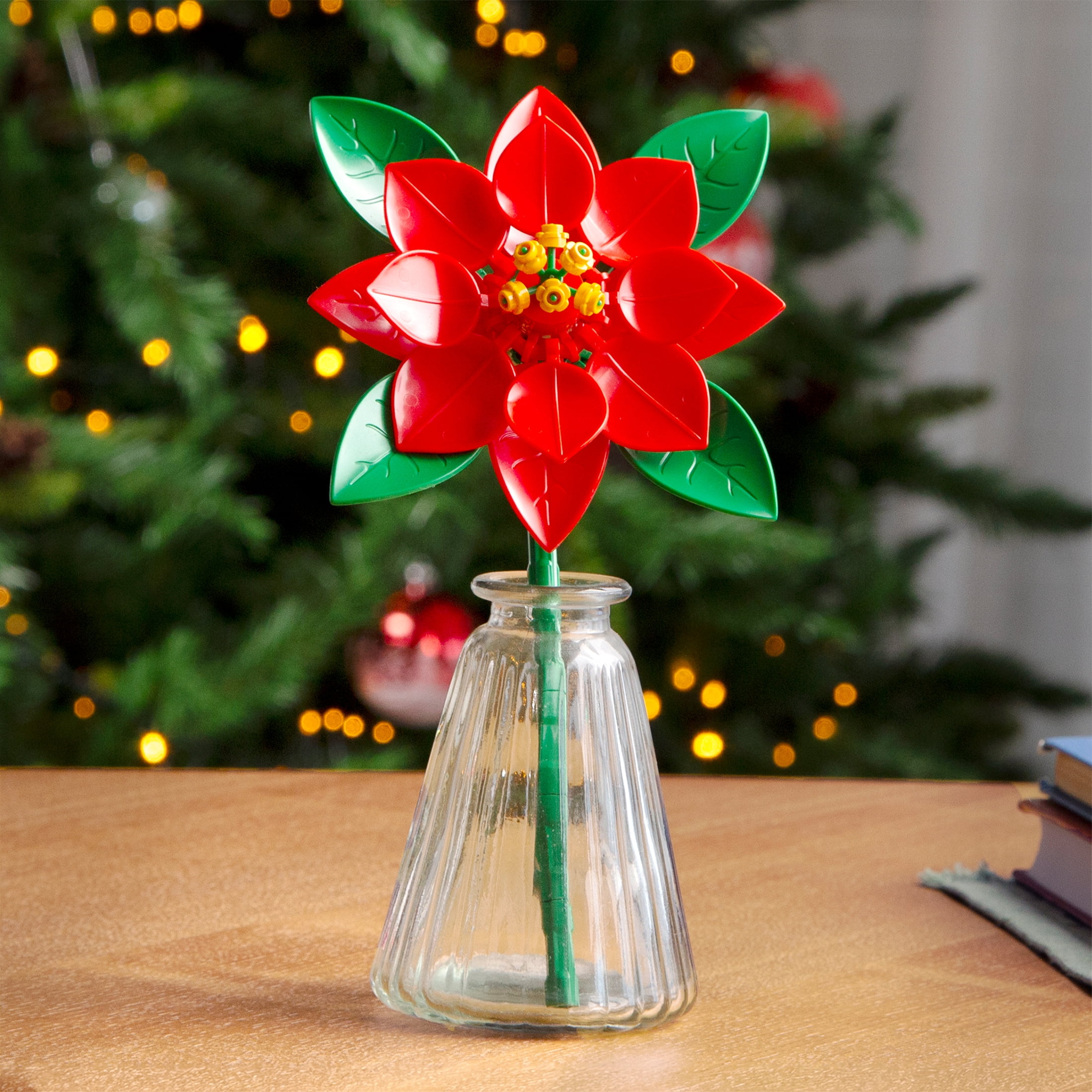Brickcraft Bricktanicals Poinsettia Building Kit (56-Piece Set