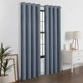 thumbnail image 5 of Eclipse 100% Blackout Curtain, Larissa Solid Grommet Curtain, 84 in Long x 50 in Wide, Textured, Sky Blue, 5 of 8