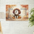 thumbnail image 2 of Happy Thanksgiving Samoyed Turkey Costume Pumpkins Autumn Leaves Horizontal Matte Canvas Poster Siberian Sammy Dog Lover Wall Art Home Decor - 130144, 2 of 5