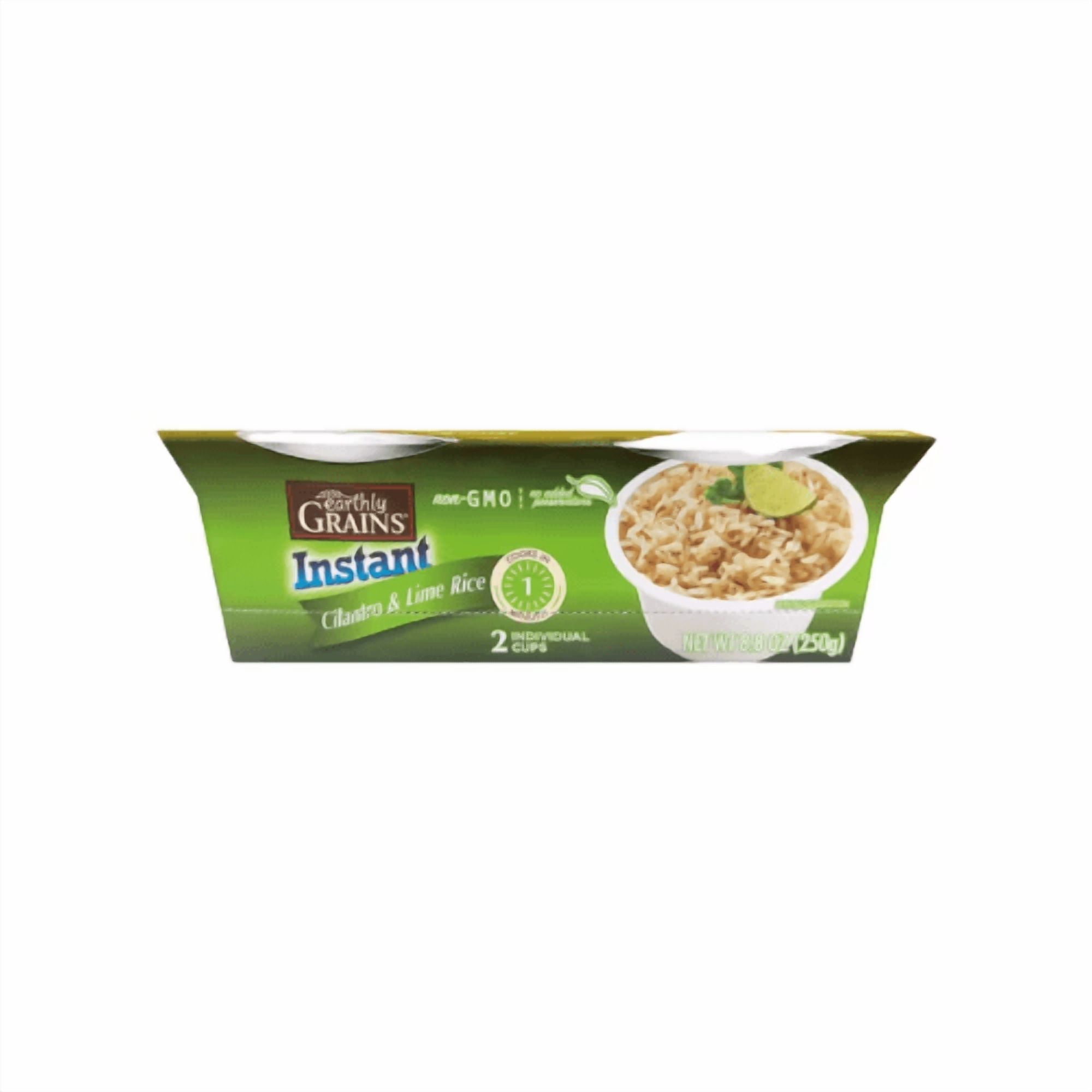 Earthly Grains Instant Cilantro Lime Rice Cups, 2 count 8.8 oz ,3 Pack