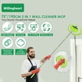 thumbnail image 5 of Nicecastle 2-in-1 Wall Cleaner Mop with 75 inches Long Handle, Ceiling Cleaner Tool Duster for Floor, Window, Wall Cleaning (Green), 5 of 8