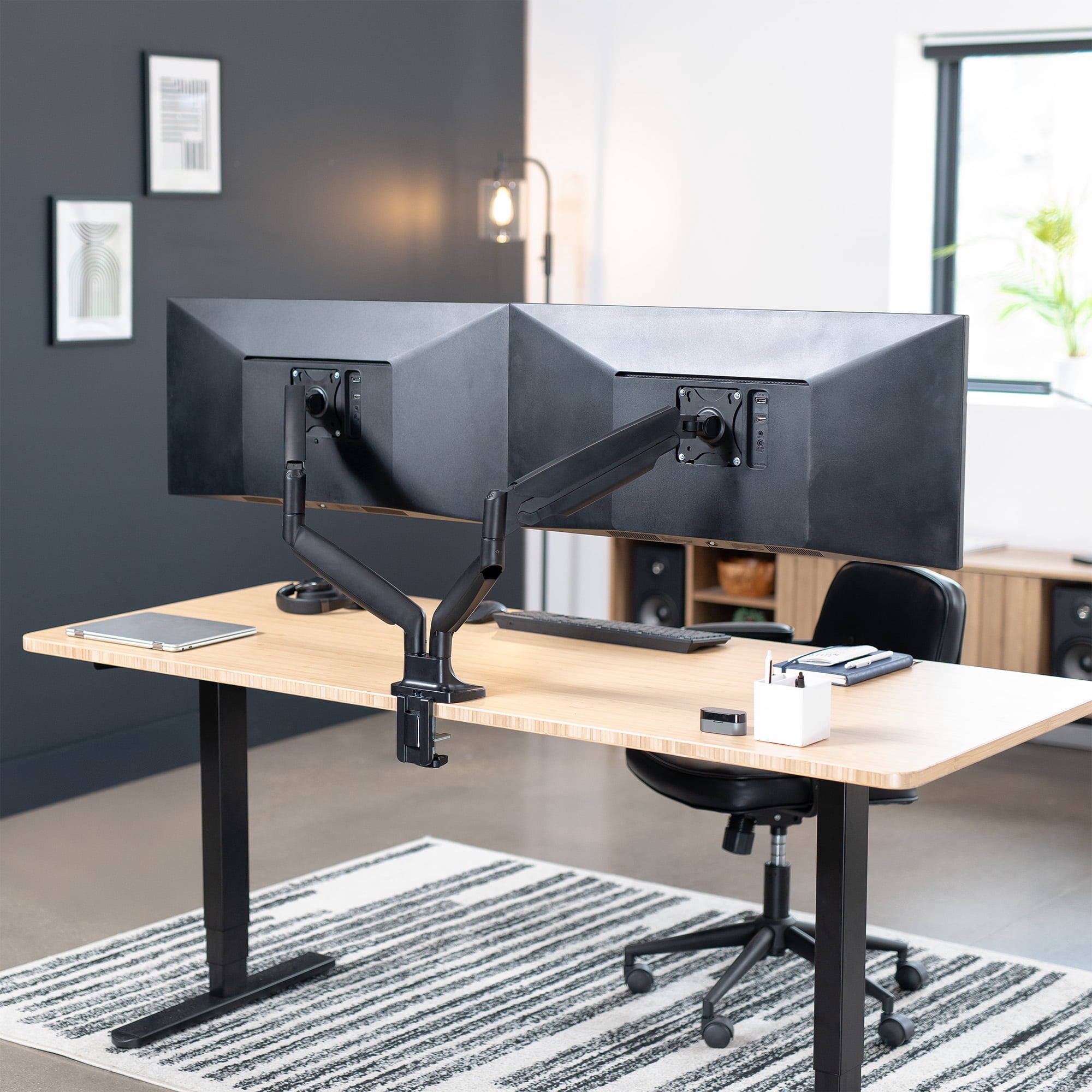 VIVO Dual Ultrawide 40" Computer Monitor Desk Mount with Pneumatic Spring Arms