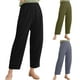 thumbnail image 1 of Gibobby pantalones para mujer Pantalones de lino Pantalones simples Pantalones sueltos de algodón Algodón Casual y Pantalones sólidos casuales de mujer Pantalones de lino (Gris, M), 1 of 5