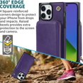 thumbnail image 5 of Dteck for  iPhone 16 Pro Wallet Case with Credit Card Holder Crossbody Strap Handbag RFID Blocking Wallet Zipper Purse Leather Case for Apple iPhone 16 Pro 2024, Purple, 5 of 9