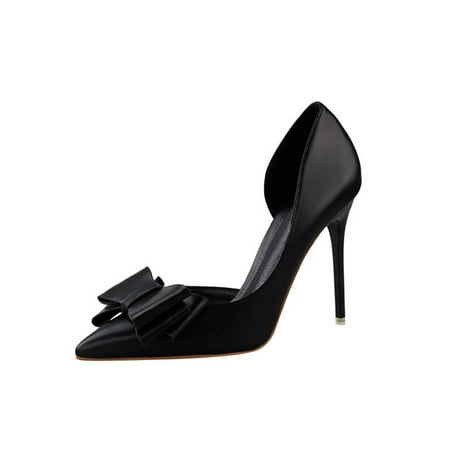

Frontwalk Womens D Orsay Pumps Slip On Pump Stiletto Heel High Heels Office Casual Dress Shoes Women Pointy Toe Black 6.5