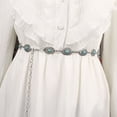 thumbnail image 3 of Cinturón de cadena Qarigey con conchos turquesas ajustable para mujer, 3 of 6