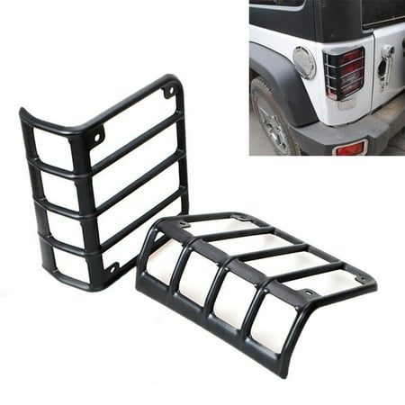 Jeep Wrangler Rear Euro Five Bar Tail Light Guard Cover Protector for 2007 2008 2009 2010 2011 2012 2013 2014 2015 2016 2017 2018 Jeep JK & Wrangler - Pair (Gloss Black)