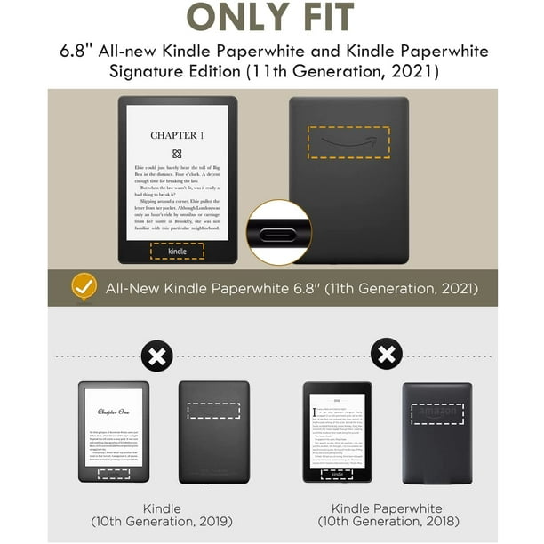 Étui pour Kindle Paperwhite de 6,8 Po (11e Génération-2021) et Kindle  Paperwhite Signature Edition, Coque Légère 