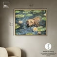thumbnail image 5 of Monet Water Lilies Dog Rustic Chic Farmhouse Canvas Wall Art by Art Remedy, Gold Floater Frame, 45"x36", 5 of 7