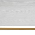thumbnail image 7 of JINS&VICO 2-Tier Console Table White , Gold Sofa Entry Table with Faux Marble Top and Gold Metal Frame for Home, 7 of 7