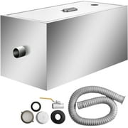 VEVORCommercial Grease Interceptor, 6 GPM Commercial Grease Trap,Stainless Steel 8lbs Under Sink Grease Trap W/ Top & Side Inlet