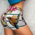 thumbnail image 4 of Kdxio Bird and Floral Print Workout Shorts for Women Seamless Soft Smooth Gym Yoga Scrunch Active Shorts, 4 of 9