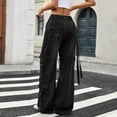 thumbnail image 6 of Baggy Jeans for Woman High Waist Wide Leg Pants Fashion Casual Loose Denim with Pocket Pants Y2k Cargo Streetwear Solid Color Versatile Clothes, 6 of 6