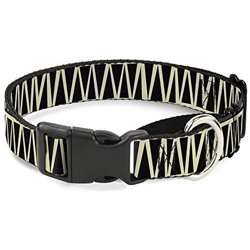 buckle-down zig zag doodle cream black martingale dog collar