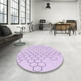 thumbnail image 4 of Ahgly Company Machine Washable Indoor Round Transitional Bright Lilac Purple Area Rugs, 6' Round, 4 of 7