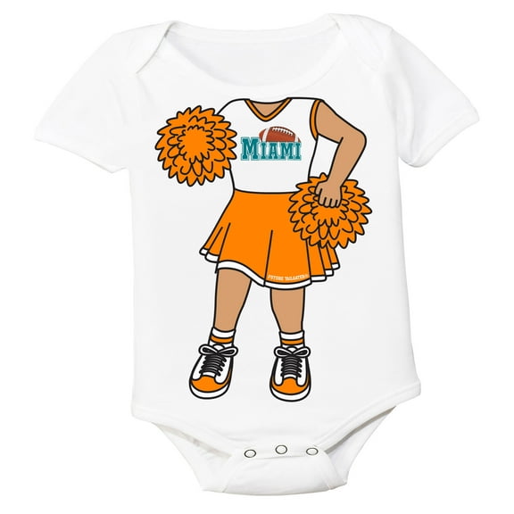 Future Tailgater Heads Up! Cheerleader Baby Bodysuit for Miami Fans