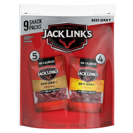 Jack Link's Original & Teriyaki Variety Pack, 11.25 oz. (9 - 1.25 oz. Bags)