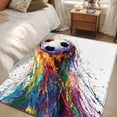 thumbnail image 5 of Rainbow Soccer Washable Area Rug 3 x 5 ft Abstract Paint Trails Artistic Multicolor Fluid Art Ball , Soft Non Slip Rugs Stain Repellent Indoor Felt Carpet for Living Dining Room Bedroom Home Office, 5 of 9