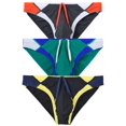thumbnail image 2 of TANBOM Men's Sexy Polyamide Triangle Swim Trunks Bulge Enhancing Adjustable Drawstring Dark Grey Green Black XL, 2 of 6