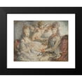 thumbnail image 2 of Gabriel Jacques de Saint-Aubin 24x19 Black Modern Framed Museum Art Print Titled - Louis XVI and Marie-Antoinette Crowned by Love (1775), 2 of 5