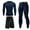 Dark Blue, variant on 3Pcs Men's Compression Workout Clothes Long Sleeve Shirt Pants Shorts Suit Fitness Sports Jersey Tops & Bottom Set
