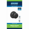thumbnail image 2 of Schlage F-Series Georgian Matte Black Passage Knob Right or Left Handed, 2 of 2