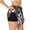 Black, variant on Artistic Black White Peacocks Print Women's Sports Shorts with Drawstring Elastic Waistband for Running, Yoga, Fitness-Large
